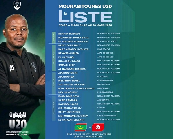 Les Mourabitounes U20 en stage à Tunis : une liste de 23 joueurs dévoilée 